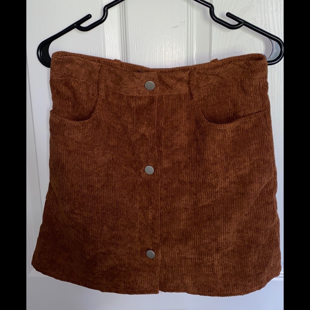 Shein Brown Corduroy Skirt